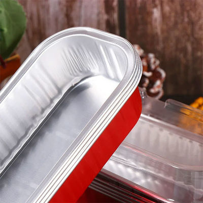 7oz glatte Wandfolie Kuchenbecher Einweg Backtablett Rechteckige Aluminiumfolie Behälter