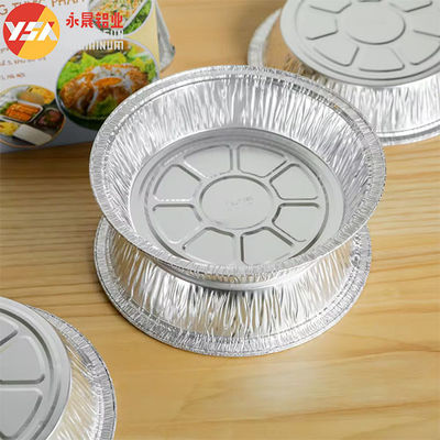 Runde Folienpfanne mit Deckel Gefrier- und Ofensicher Backen Kochen Braten Einmal