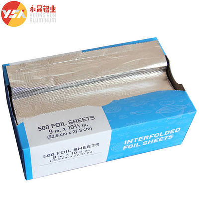 18mic * 15cm Pop Up Aluminiumfolie-Blätter mit geprägter Verpackungskiste