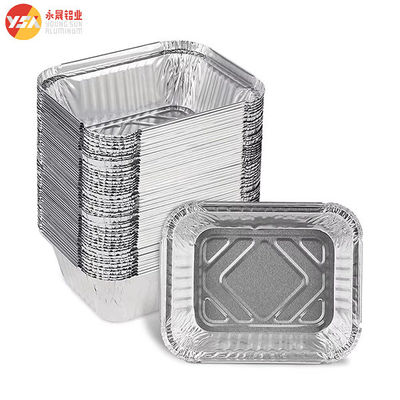 Disposable Aluminum Foil Container 450ml 800ml Oven Microwave Safe Leak Proof Tray with Plastic Lid