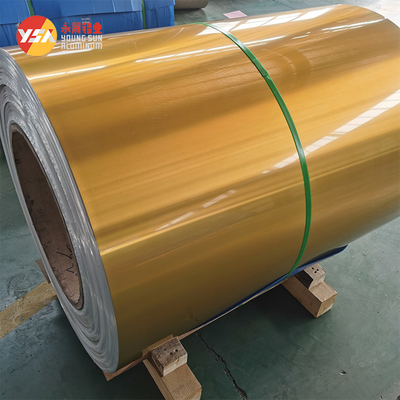 Gold color coated aluminum foil for aluminum foil lunch box, high temperature resistant, tear resistant, wear resistant 0.022 6.5mm