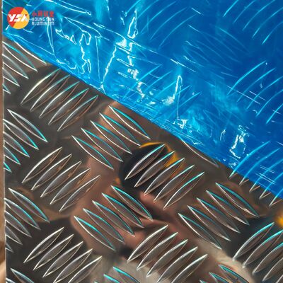 Rutschfeste 5-Stab-Trittplatte aus geprägtem Aluminium 3003 H14 in Marinequalität für Laderampen für Anhängerböden